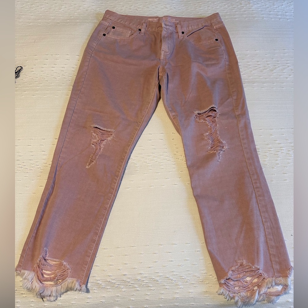 Mossimo Pink Denim Cutoff Crops. Size 30